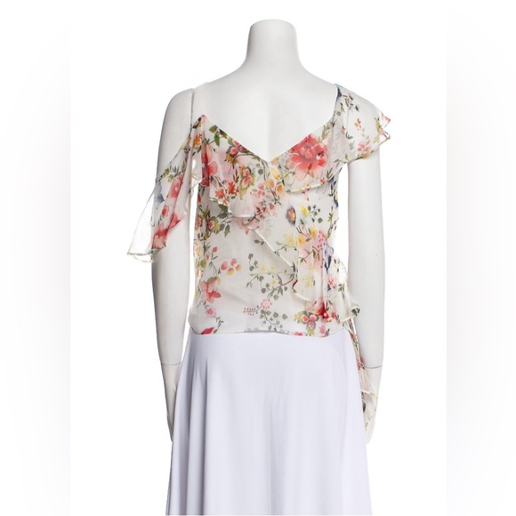 Alice + Olivia Floral Silk Blouse S MSRP $400 - Picture 2 of 3